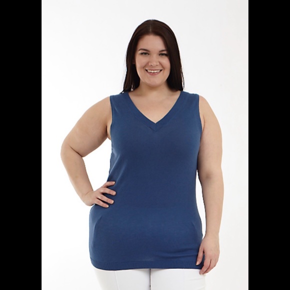 🌟 Full Figure Knit Shell Tank Top - Picture 1 of 5